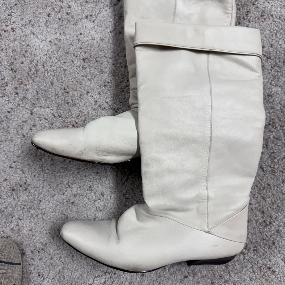 Nine West Cream Leather Boots